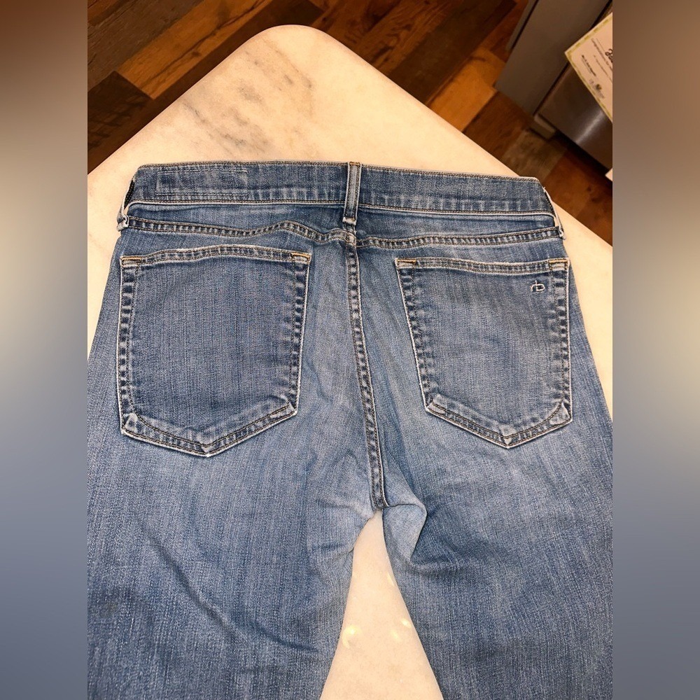 Rag & Bone Size 28 Dre Style Distressed Blue Women's Straight Leg Jeans - Picture 13 of 14